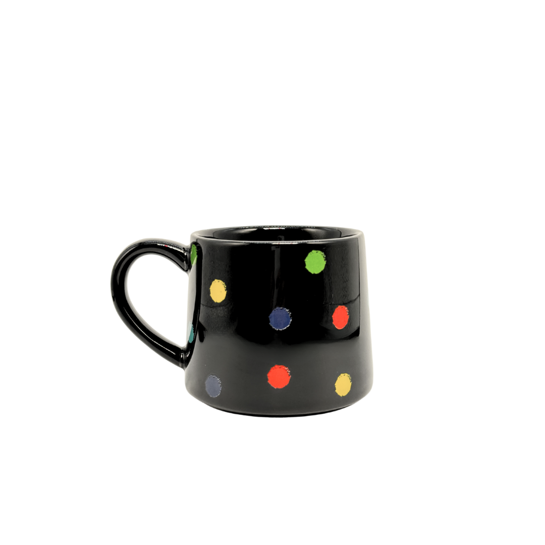 Rainbow Dot Muggy - with lid & stirring spoon